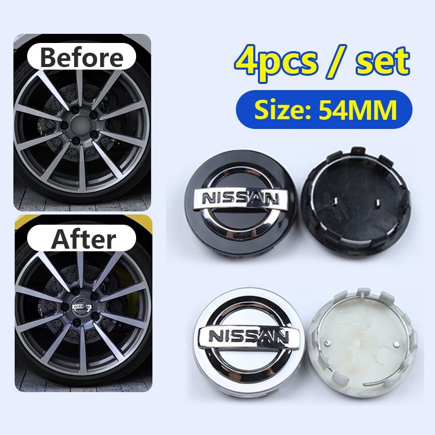 4PCS/54MM Dop Velg Car Center Caps logo Emblem Nissan Velg Dop Roda Tempel Ban Pelek Mobil Aksesoris