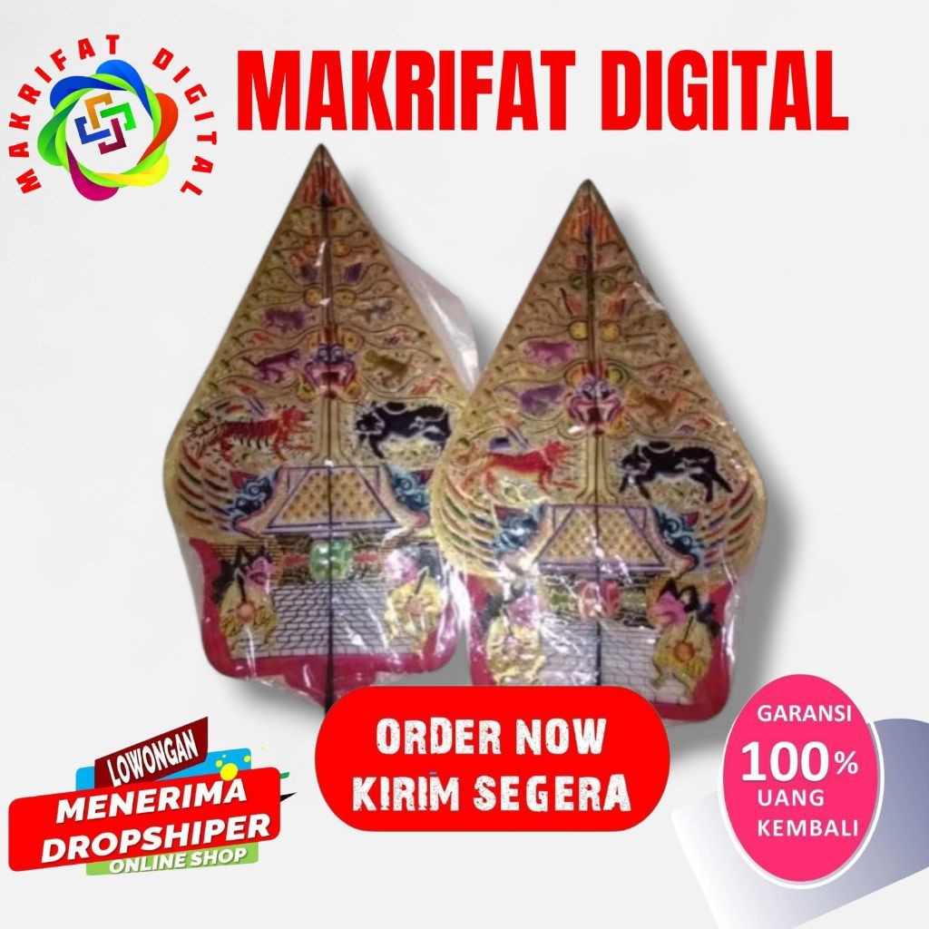 MAKRIFAT DIGITAL Wayang Kulit Asli GUNUNGAN JUMBO Standar Dalang 80 cm