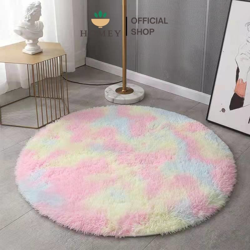 (Efi.Lawrenz) Karpet Tie Dye ombre bulat karpet lantai 1meter- HOMEY SHOP