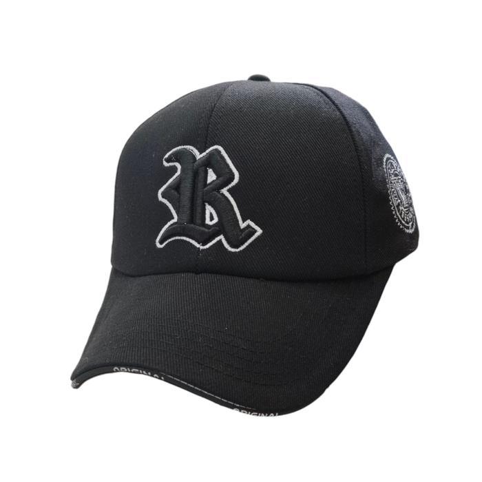 Topi Inisial Huruf R Variasi Original List Geser Pilih Bonus Baseball Bahan Rafel Visor Impor Ukuran