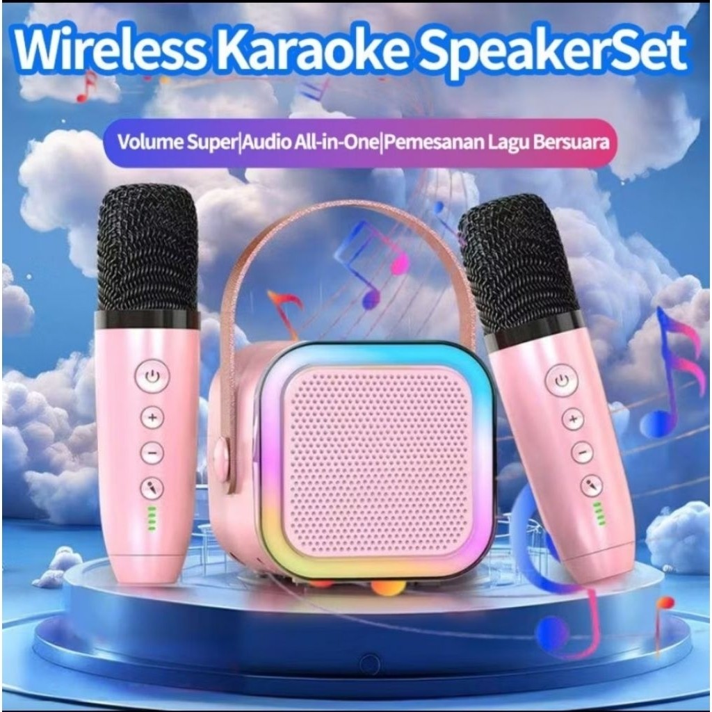 promo obral speaker karoke mic 2 / speaker bluetooth mini karoke mic / mini speaker wireless bluetoo