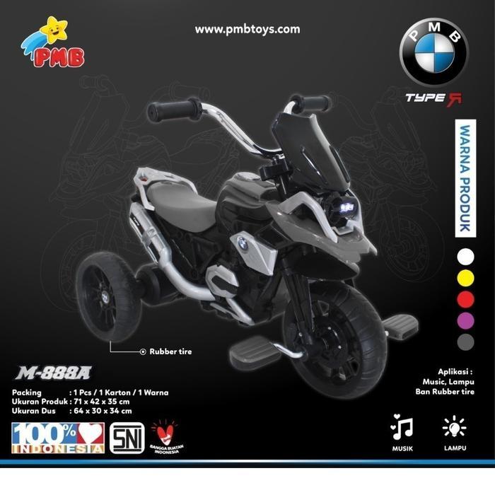 SEPEDA RODA TIGA MOTOR PMB M888A TYPE R, SEPEDA RODA 3 MOTOR PMB M-888 - ABU ABU+BUKU