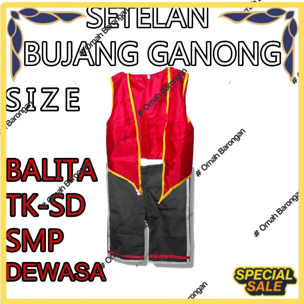Baju Bujang Ganong Komplit Setelan Paket Set Ganong Rompi Dan Celana BEST PRODUK 