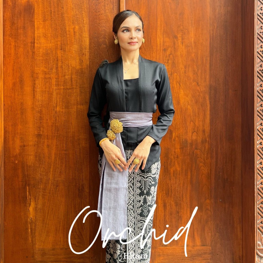 Promo Murah SETELAN KEBAYA BALI ORCHID CHIFON | SET KEBAYA KUTUBARU BALI LENGAN PANJANG | KEBAYA POL