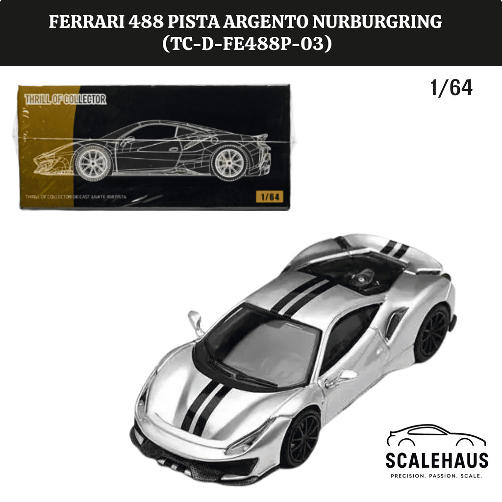 TOC 1/64 Ferrari 488 Pista Argento Nurburgring