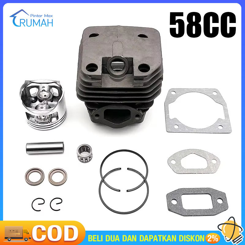 Cylinder Block Assy Komplit Blok Chainsaw 58cc/52cc+paking kop diameter 45.2mm Chainsaw komplit