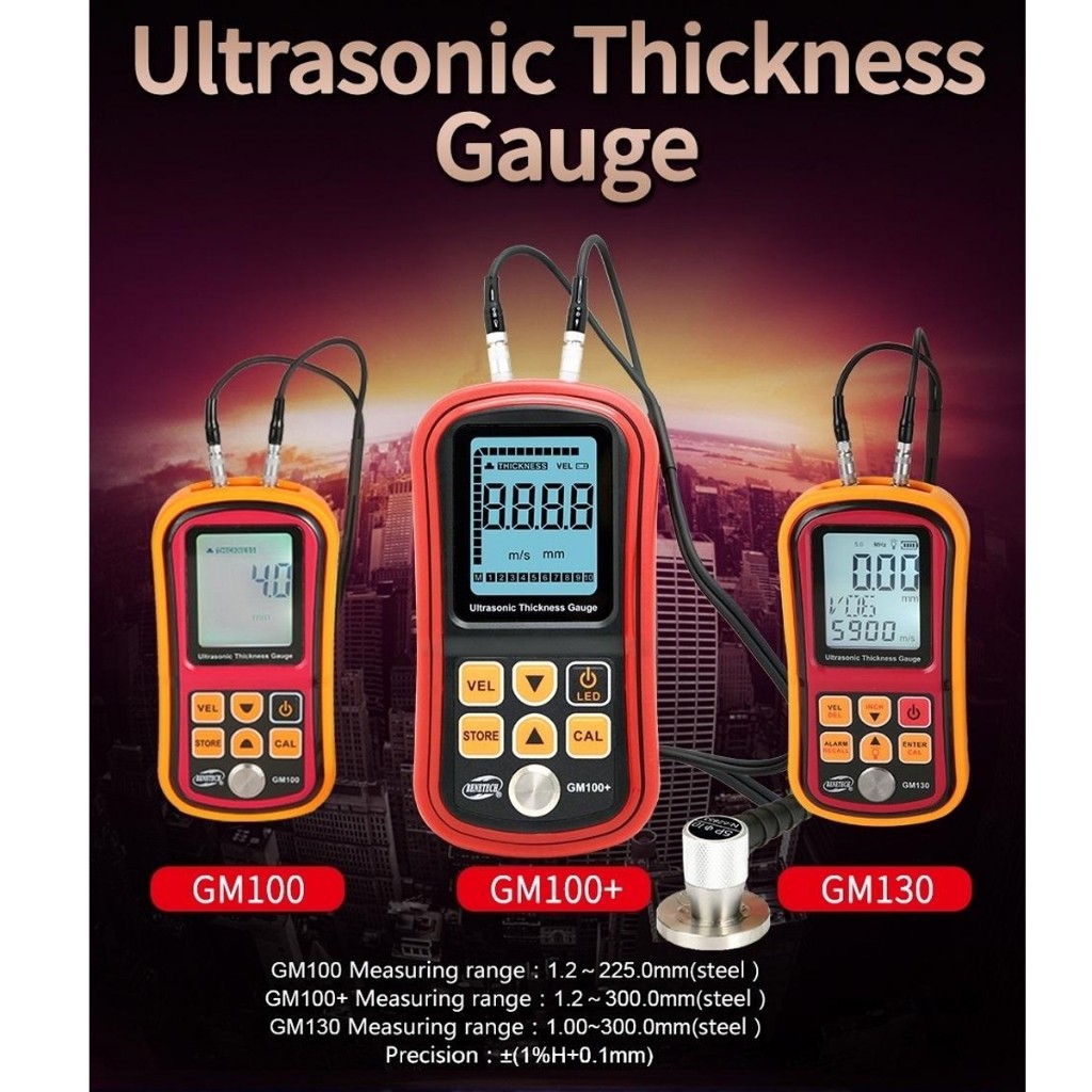 Ultrasonic Thickness Gauge GM100+ GM100 PLUS BENETECH Tester GM-100 GM 100+