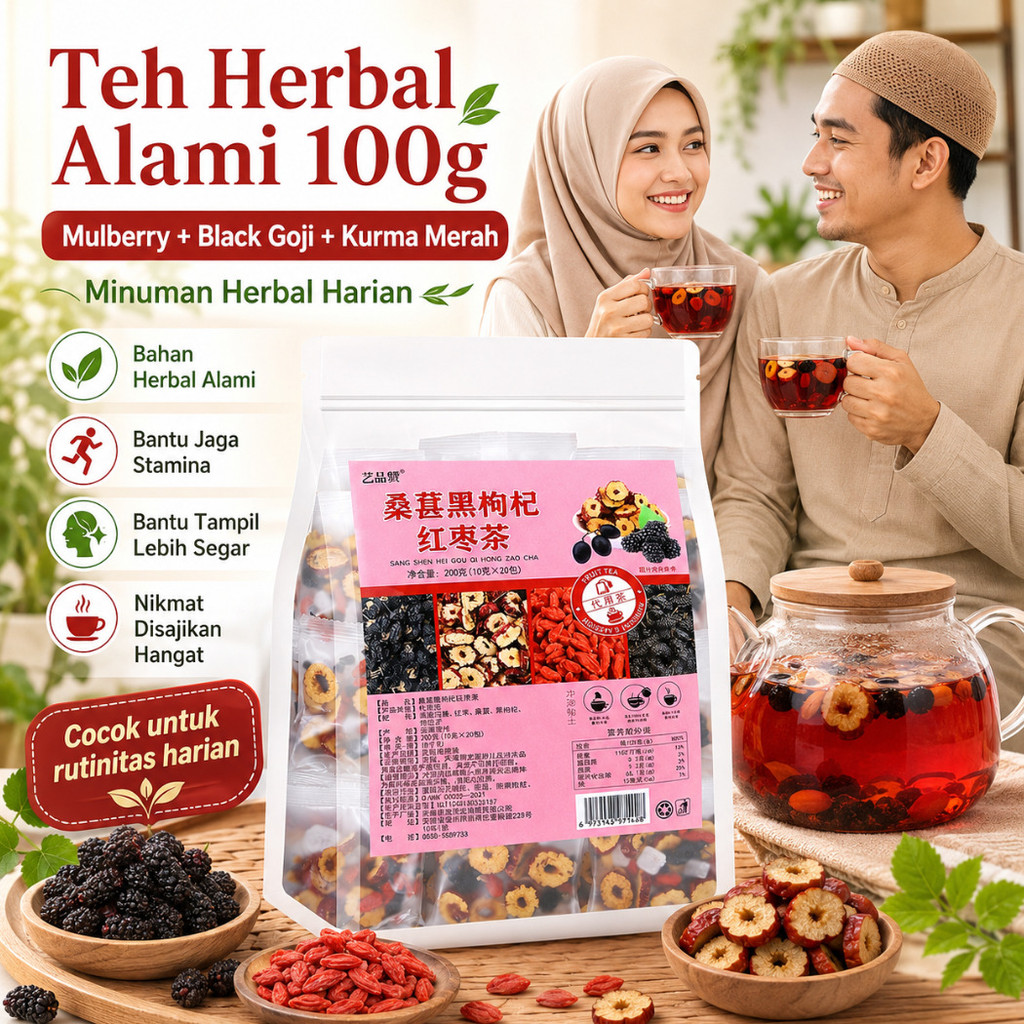 [Mengisi Energi Tubuh] Teh Bunga Kering Kurma Merah Murbei/ 100g Teh Kesehatan Kombinasi Buah /Teh K