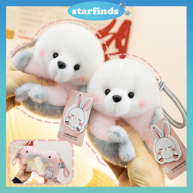 Gantungan Kunci Boneka Hewan Laut Plush Lembut / Hiu Lumba-lumba Anjing Laut Lucu / Gantungan Tas