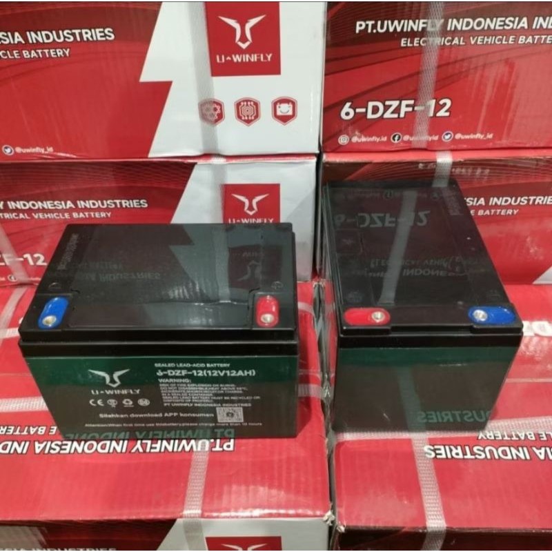 Aki Sepeda Listrik 12V 12Ah Uwinfly Original Aki / Baterai Sepeda Listrik U-winfly 48V 12Ah / 12V 12