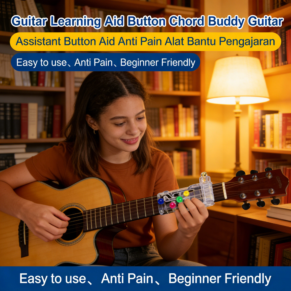 Guitar Assistant Button Aid Chord Buddy Tombol Alat Anti Pain Pengajaran Belajar Gitar