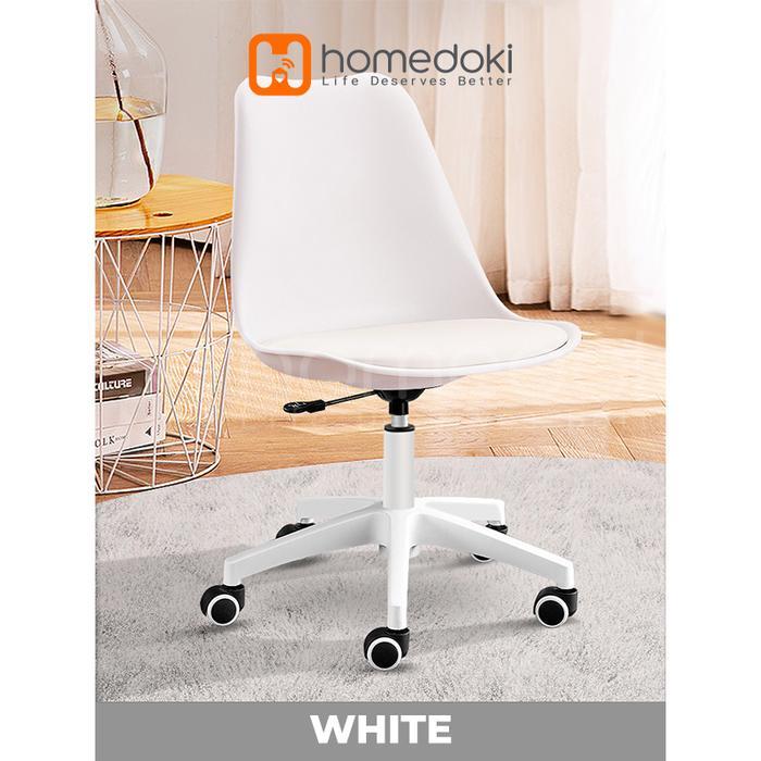 Homedoki Kursi Kantor Ergonomis Minimalis dengan Roda 5 Buah & Tinggi Adjustable 10CM - Kursi Kerja 