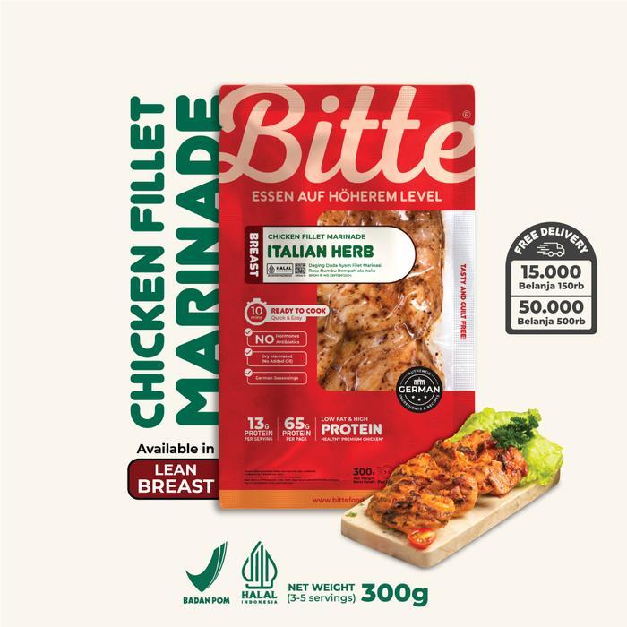 Italian Herb Chicken Fillet Marinade 300g - Bitte Food / Ayam Filet Marinasi Healthy Ready To Cook H