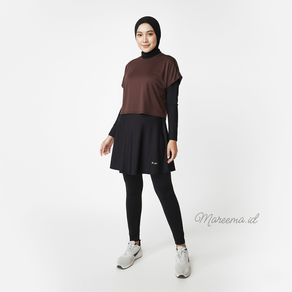 Sport Set Muslimah Olahraga Wanita Celana Senam Hijab Setelan Jersey Lari Sport Rok Kiara