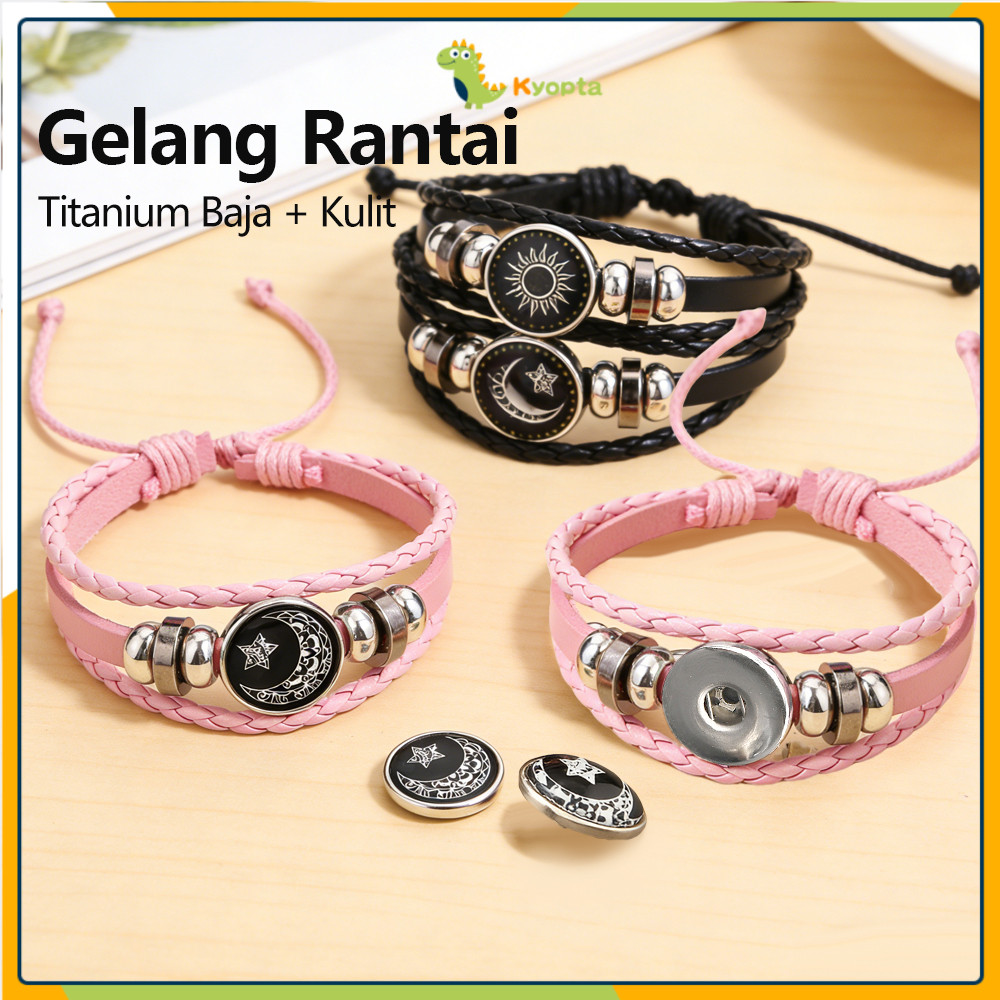 Kyopta Gelang Couple Kekasih Matahari dan Bulan Gelang Matahari dan Bulan Kulit Gelang Pasangan
