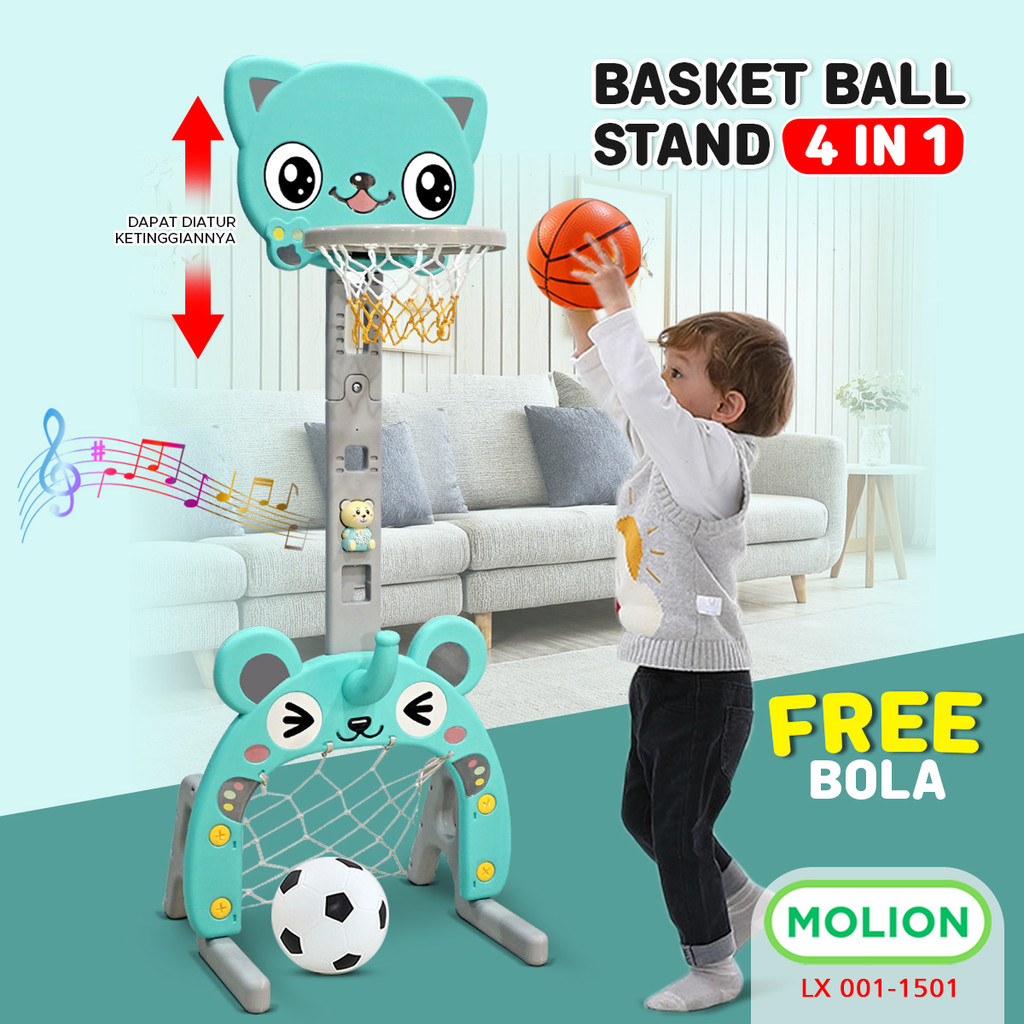 MOLION SNI Ring Basket Portable Gawang Sepak Bola Anak Mainan Anak Basket Main Berstandar LX 001-M15