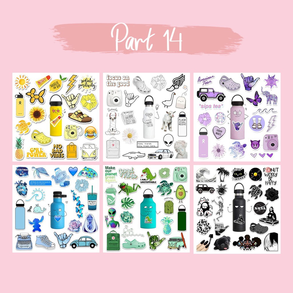 Sticker Tumblr Aesthetic / Sticker Tumblr No Cutting / Stiker Tempelan Hp Laptop Binder