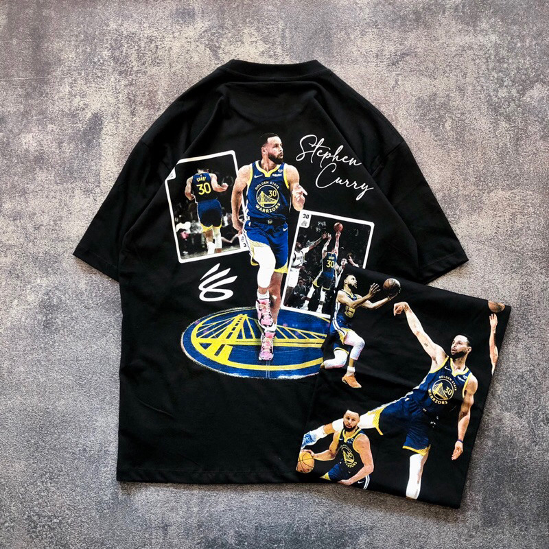 NEW (LVR) Baju Kaos NBA Oversize STEPHEN CURRY - T Shirt Vintage Oversize NBA Stephen Curry Black - 