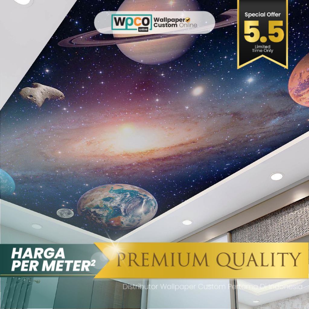 Wallpaper Plafon Kamar Tidur Gambar Luar Angkasa High Quality Premium