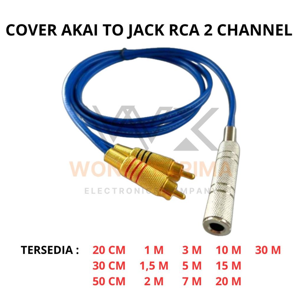 Kabel Jack 3.5mm Stereo ke RCA / Cover Akai To Jack Rca 2 Channel  Audio Sound System