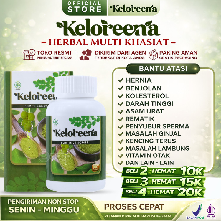 Keloreena Original 100% Asli Kapsul Daun Kelor Ekstrak Moringa Oleifera BPOM Dan Halal Obat Herbal K