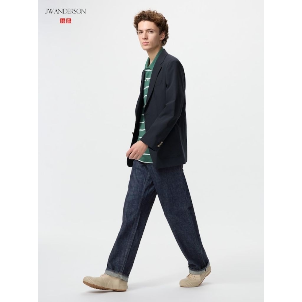 UNIQLO X JW Anderson Jeans Lurus Pria Straight Denim Trousers Original