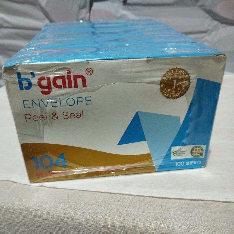 amplop perekat bgain 95x152mm per box 500 lembar