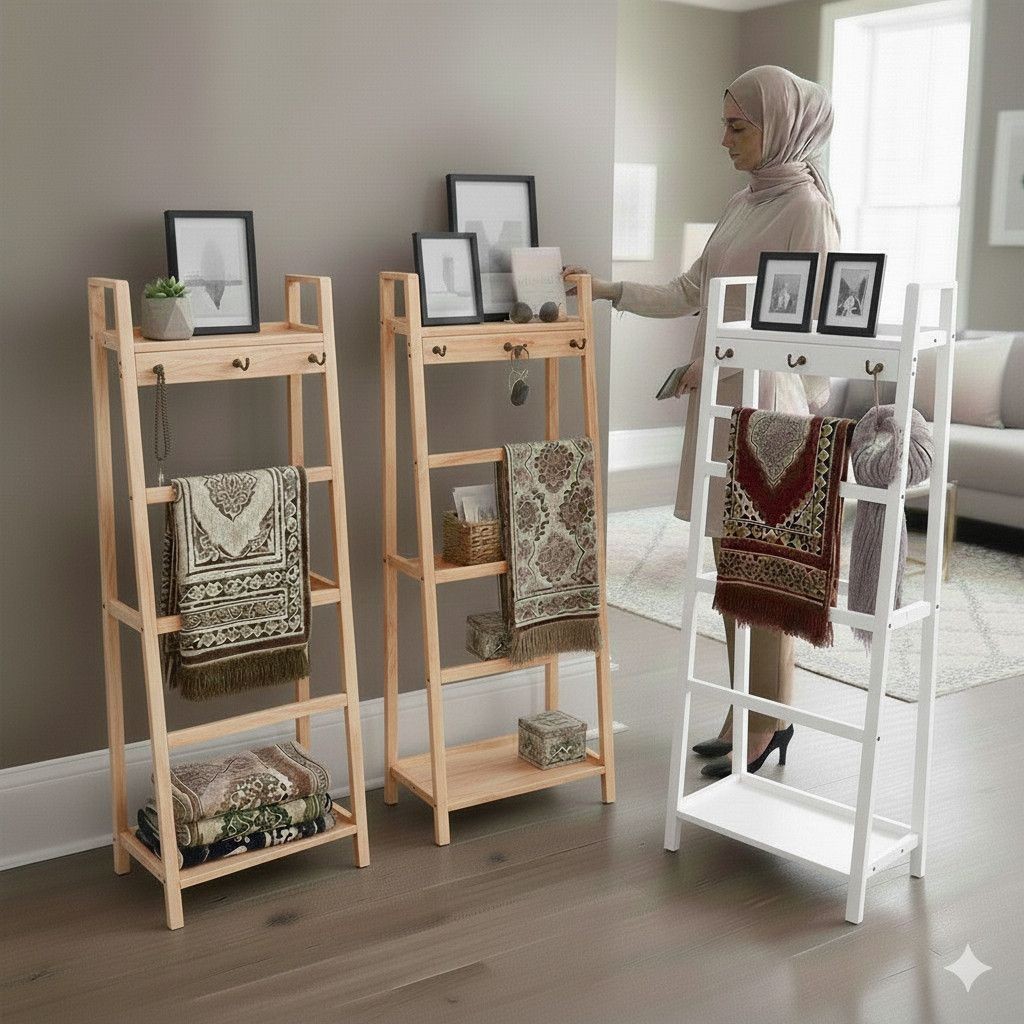 model baru rak sajadah&mukena aesthetic rak serbaguna rak bunga dekorasi rumah hiasan kamar ruang ta
