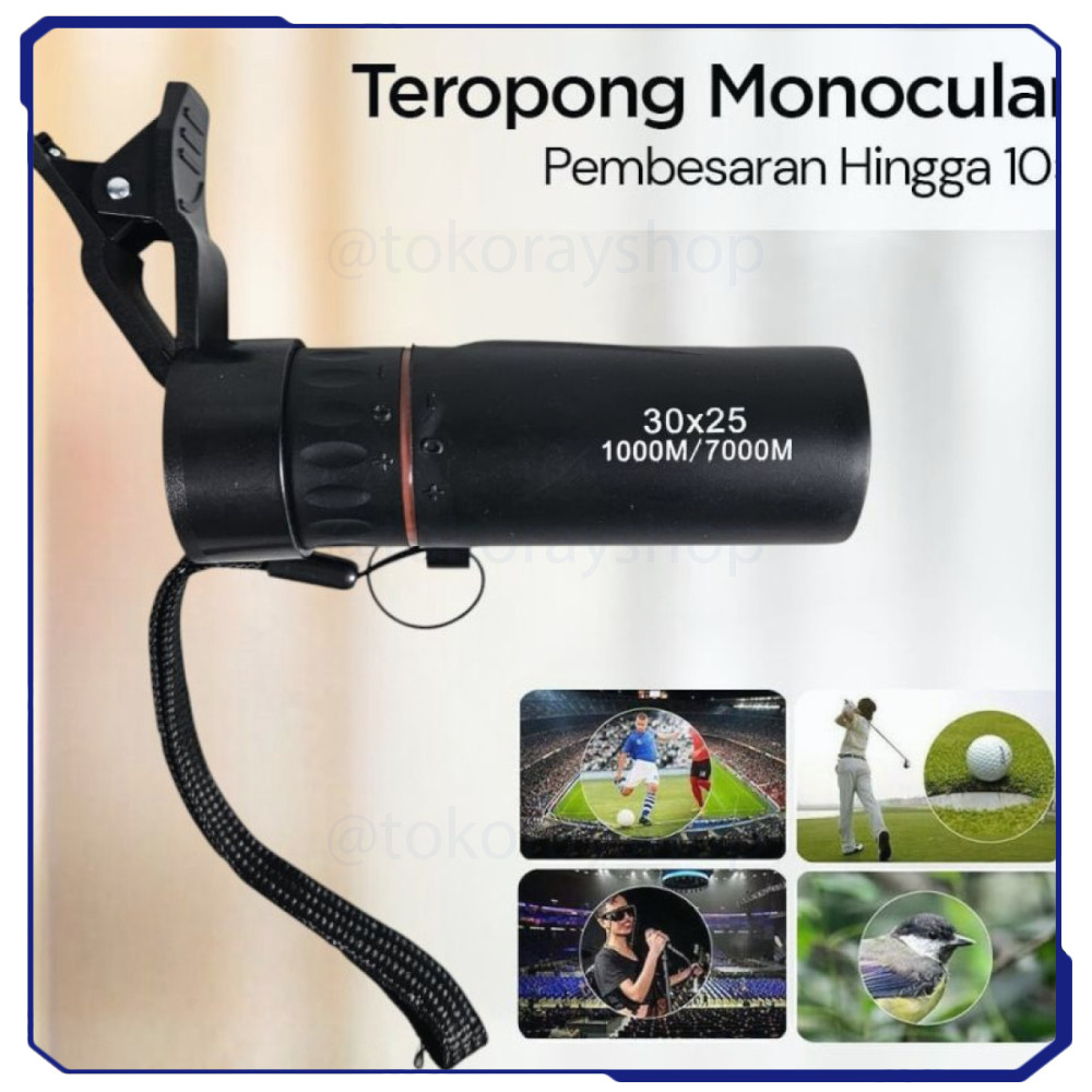 Teropong Monocular Zoom Telescope Compact 10X BAK4 - 579