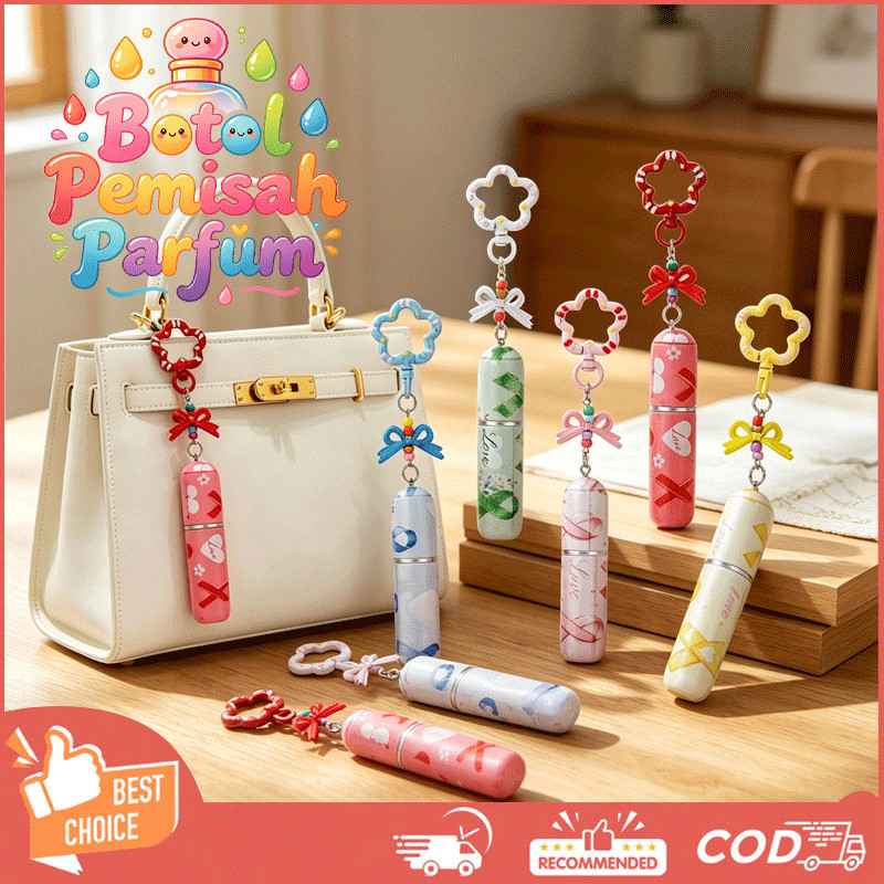 Botol Parfum Mini Botol Semprot Pita Botol Parfum Refil Gantungan Aesthetic Lucu