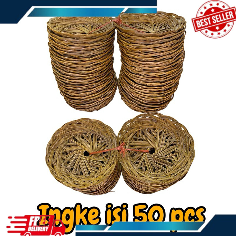 Ingke Bali 20 cm isi 50 pcs Harga Grosirr termurahh - Piring Lidi - Tempat makan bali - wadah makan 