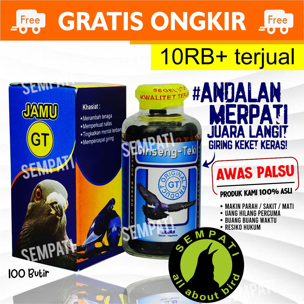 GINSENG TEKI DOPING MERPATI JAMU VITAMIN OBAT BURUNG MERPATI BALAP KOLONG GIRING KERAS DARA POS GSGT