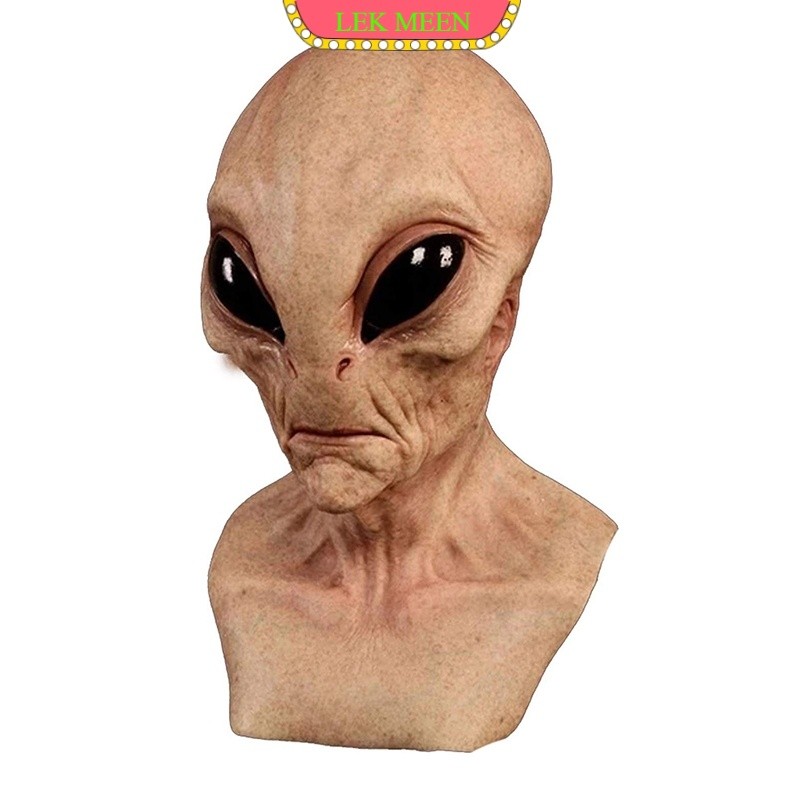 lekmeen- Topeng Alien Ufo Latex Mask Halloween Topeng Wajah Cosplay