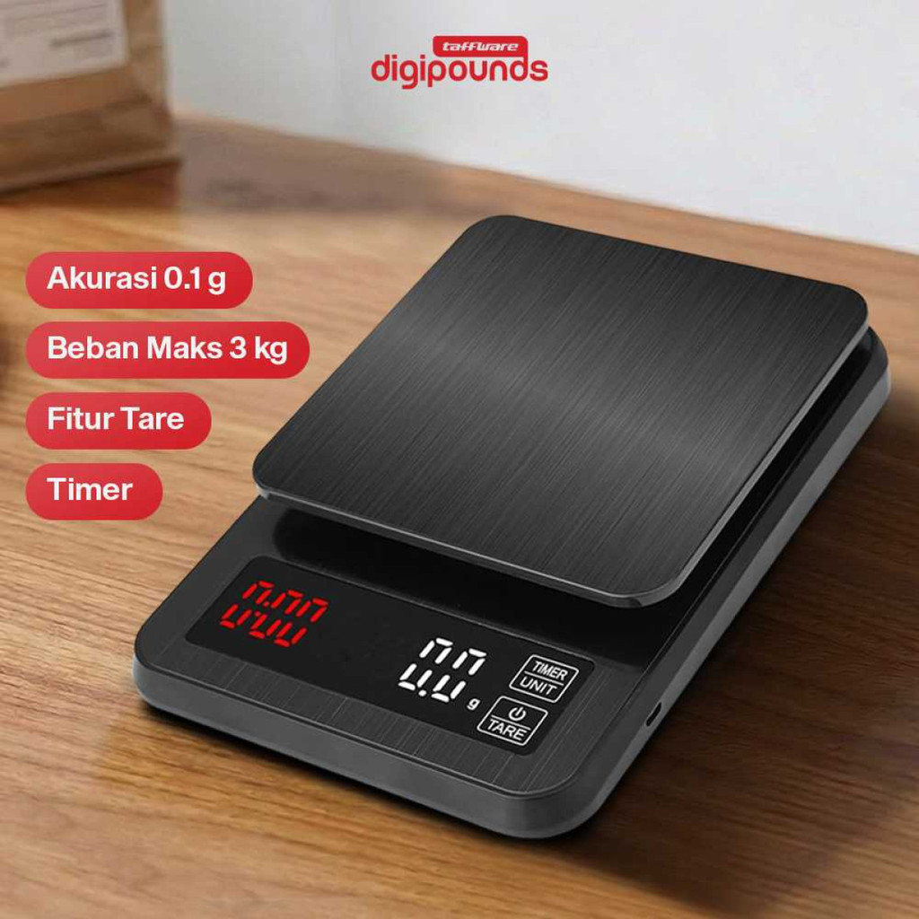 Taffware Digipounds Timbangan Dapur Digital Coffee Scale TSC3/5/10