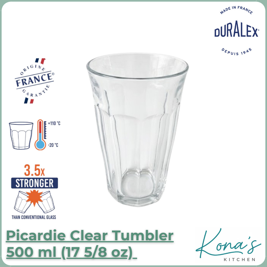 Duralex Picardie Clear Tumbler 50 cl (17 5/8 oz) / Gelas Duralex 500 Ml (1030AB06)