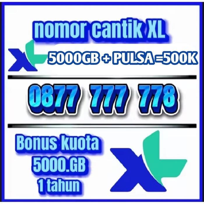 promo kartu perdana XL seri 0877 nomor cantik XL 10 digit kuota 5000gb masa aktif 1tahun - 0877 000 