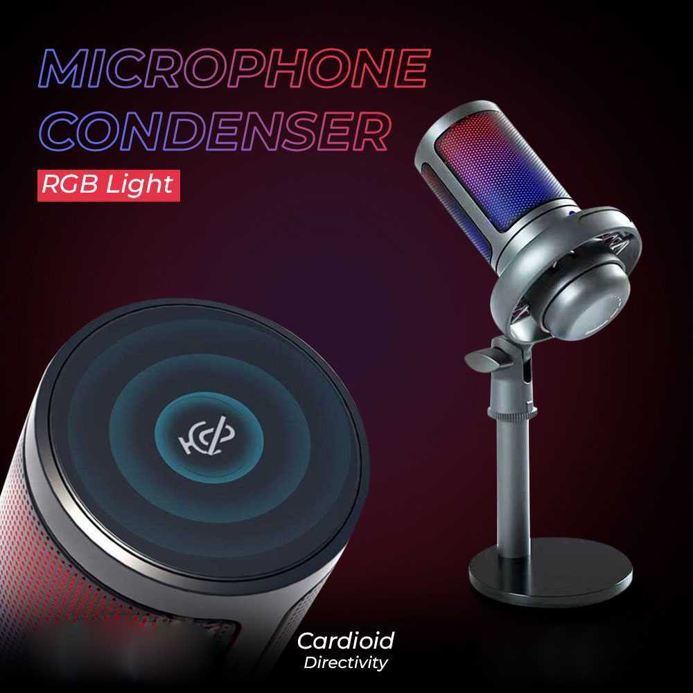 AmpCore - SHOUFEI Mikrofon Kondenser USB Condenser Microphone Studio with Stand - ME6S