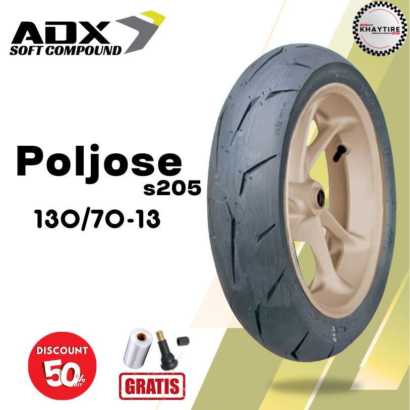 Ban Soft Compound ADX POLJOSE S205 130/70 Ring 13 Tubeless