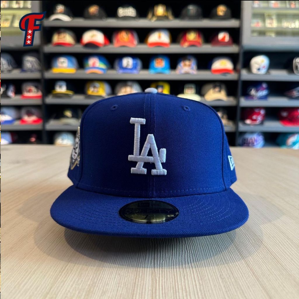 Topi New Era Los Angeles LA Dodgers Jackie Robinson 42 Patch Blue Fitted Hat Original