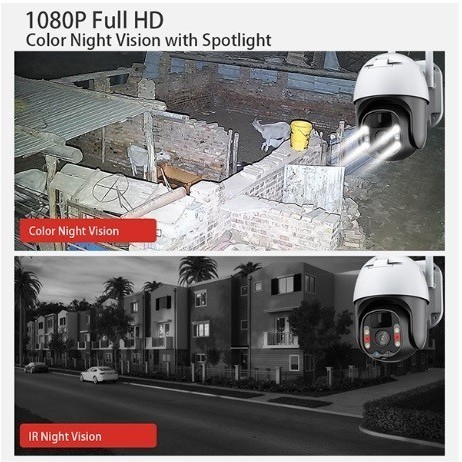Solar CCTV PTZ Camera Rechargeable Battery IP66 IP Camera Outdoor CCTV Tenaga Surya Full color night