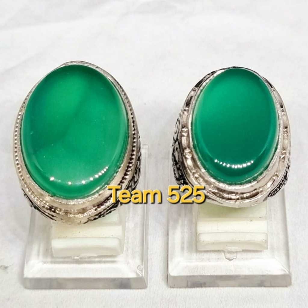 Cincin batu yaman hijau kristal asli original yahman / yahmani / habasy dim 22-25 mm akik