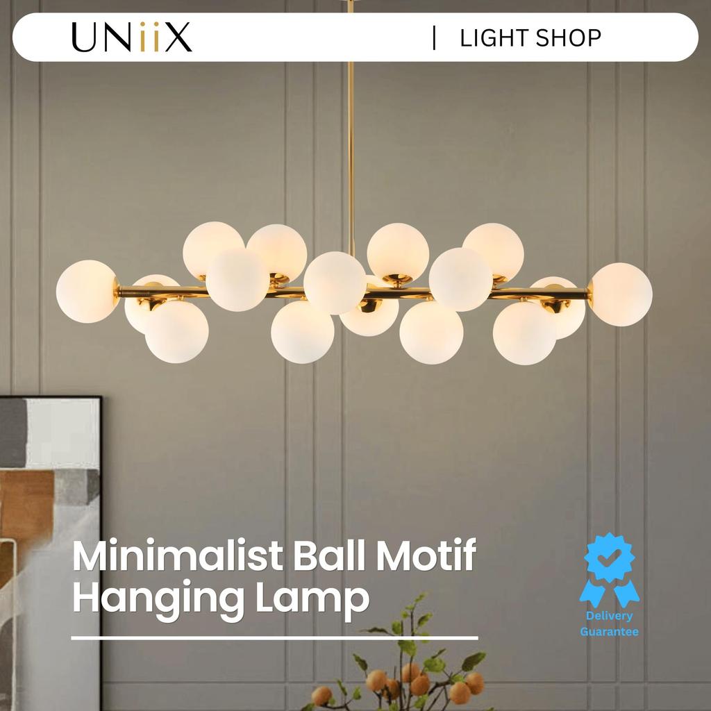 UNiiX - LG9669 | Lampu Gantung Meja Makan Model Minimalis Motif Bola Bola Lampu Gantung Minimalis Me
