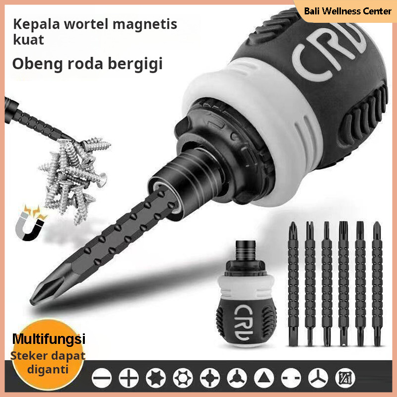 13-in-1 Obeng ratchet, teleskopik, Phillips, pipih, berbentuk tidak beraturan, segitiga, berbentuk U