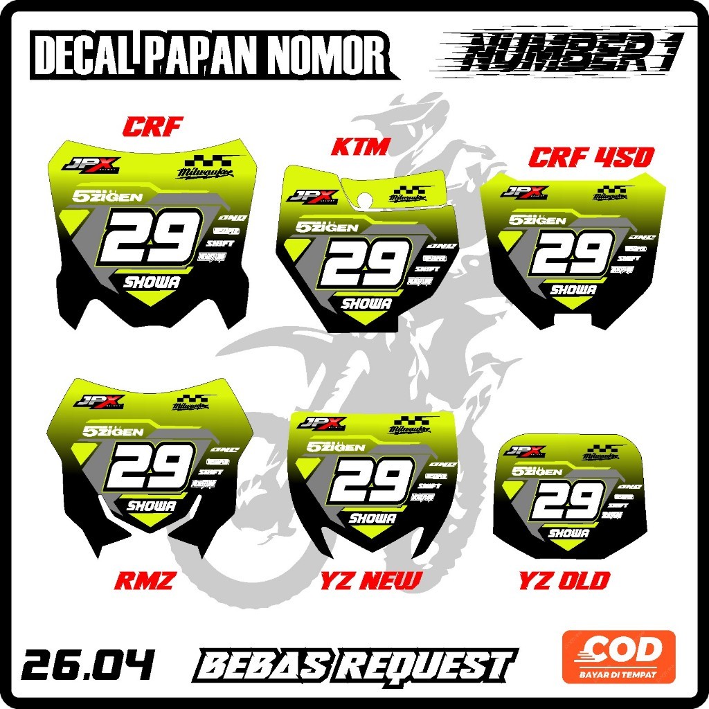 Decal Papan Ktm 85 Dan Spakbor Blade New Sticker Papan Nomor Dan Spakbor Depan Ktm 85