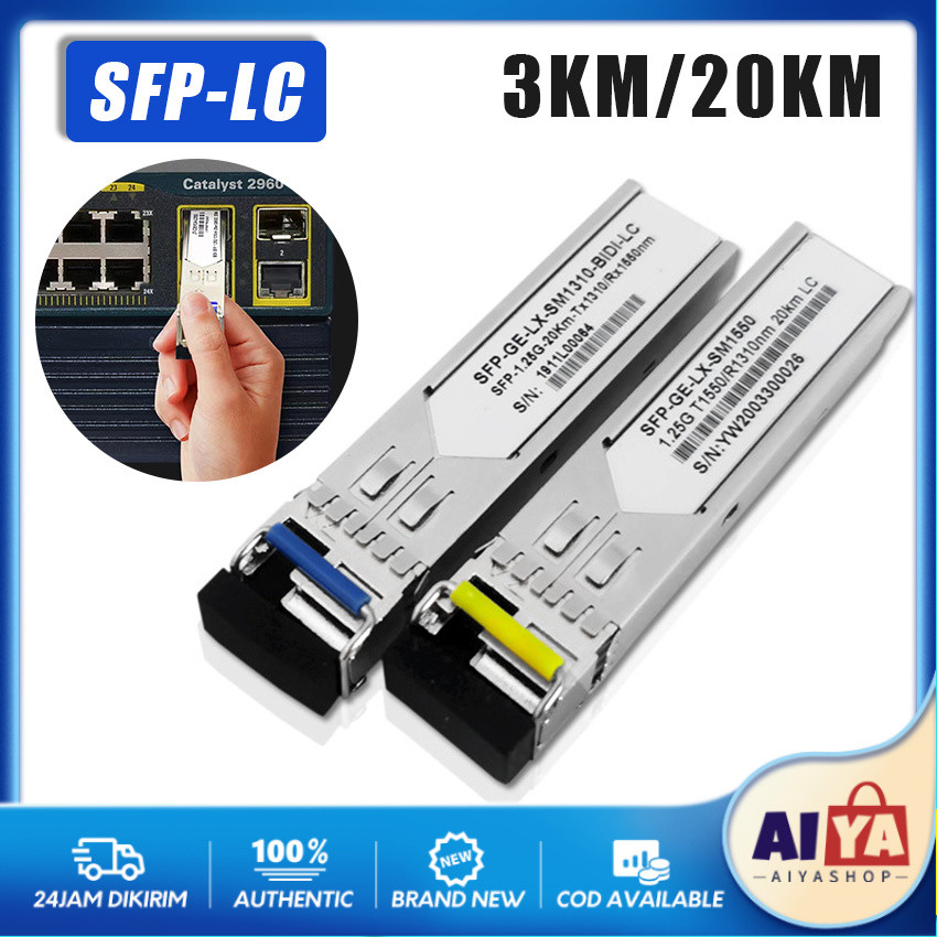 SFP MODULE FIBER OPTIC BIDI SM SC 1.25G Sc Bidi 3Km/20Km 1310Nm / 1550Nm SINGLE MODE FIBER OPTIK