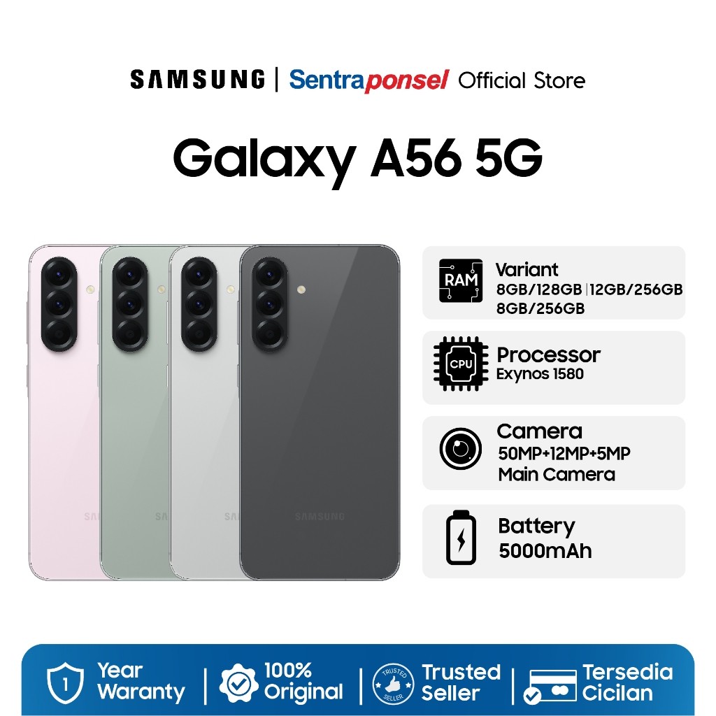 Samsung Galaxy A56 5G NFC 8GB/256GB 12GB/256GB - Garansi Resmi Samsung Indonesia
