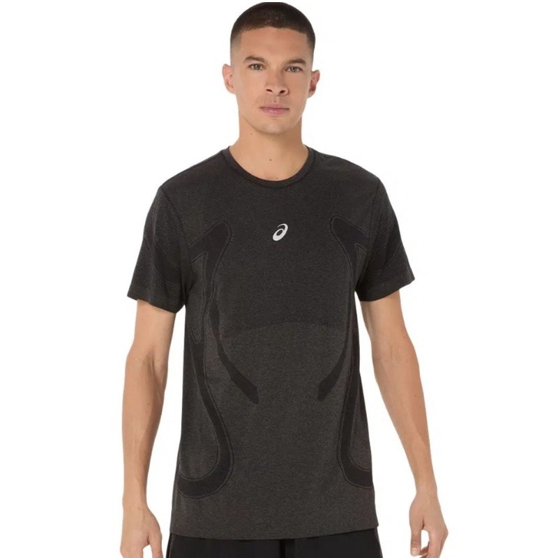 Baju Lari Asics Road Seamless Short Sleeve Top Black Original 2011D355.001