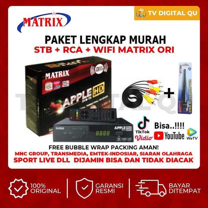 SET TOP BOX TV Digital Matrix Apple Merah settopbox murah - STB MERAH + RCA Terlaris
