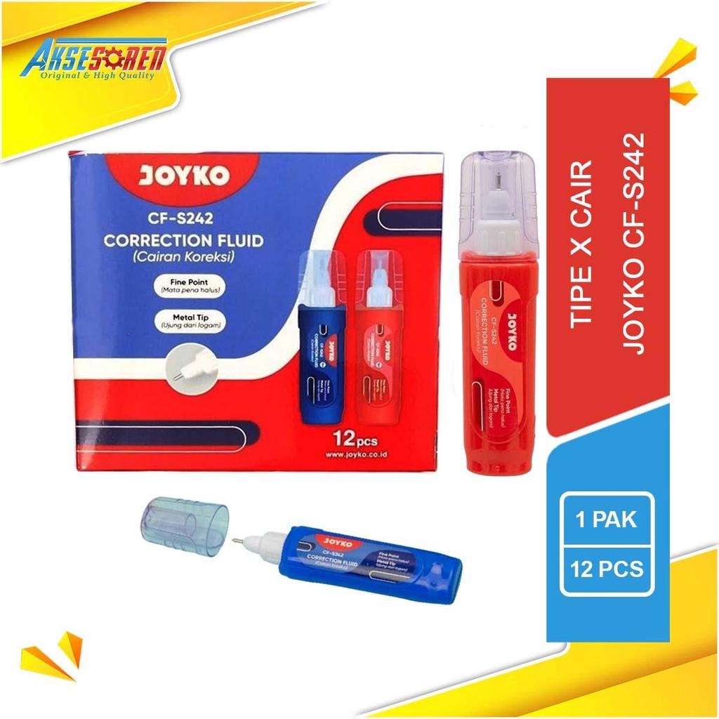 Aksesoren Tipe X Cair Joyko 1 Pack [CF-S242] / Correction Fluid 1 Pak / Peralatan Sekolah / Tip X / 