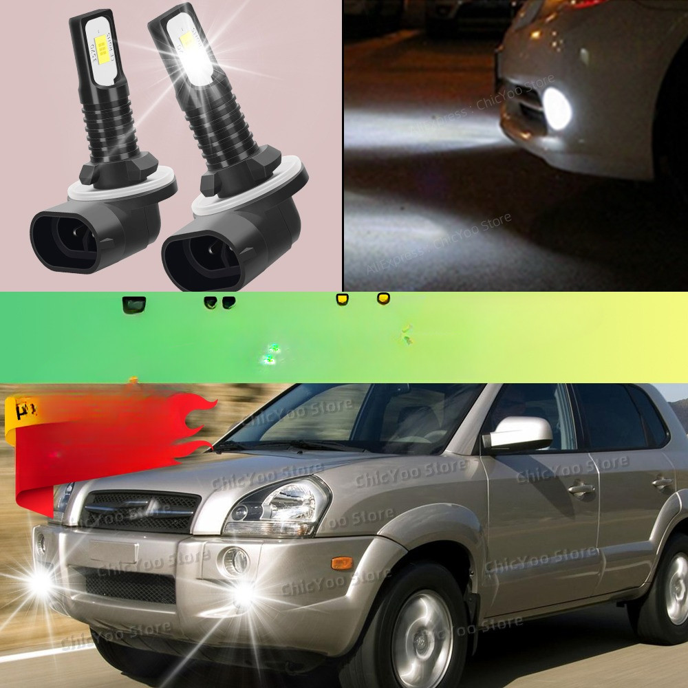 For Hyundai Tucson 2004 2005 2006 2007 2008 2009 2010 2Pcs LED Lamp Car Front Fog Light 20000LM Ultr